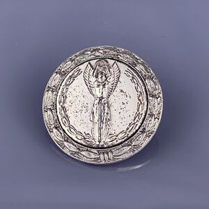 Victory Angel Silver Tone Lapel Hat Pin Button Vintage